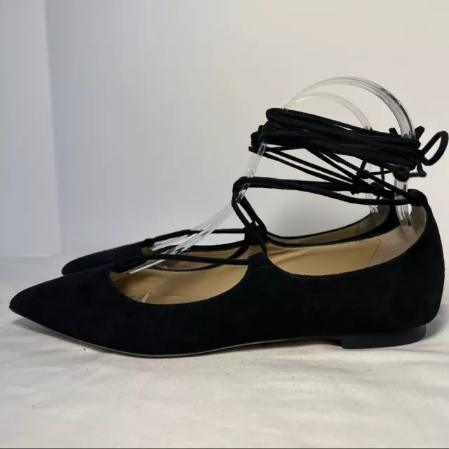 M. Gemi Brezza Black Ballerina Lace Up Suede Point Toe Flats Women’s EU 36/ US 6 3