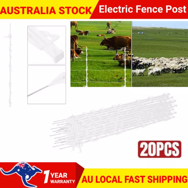 20x Tread-in Insulated POST-Strip Graze Electric Fence Grazing Horse Sheep Cows