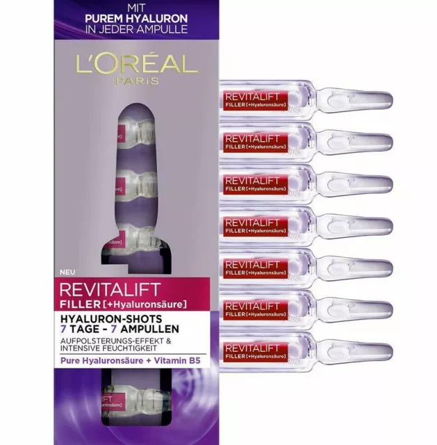 L'Oréal Paris Revitalift Filler Hyaluronsäure Ampullen hochdosiert,  7 X  1,3ml)