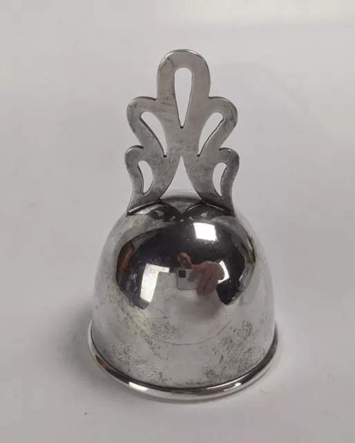 WM co Watrous American Arts & Crafts Sterling Silver Table Bell Geometric Finial