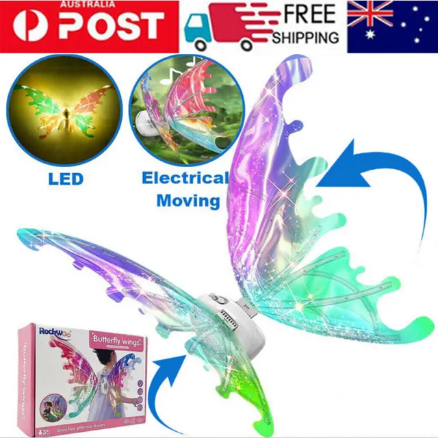 LED Butterfly Wings Kids Adults Dress Electrical Moving Fairy Wing Cosplay Party