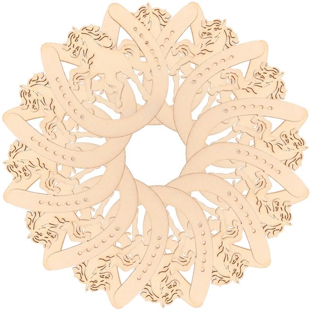 48 Pcs Unfertige Holzscheibe Hufeisen-Chips Spielzeug Holzscheiben