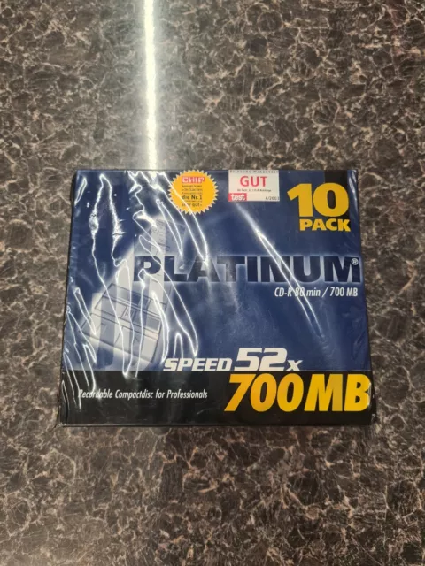 Platinum Cd-R 80 Min 700Mb Blank Discs 10 Pack *Brand New Sealed*