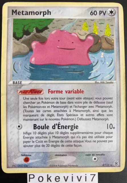 Carte Pokemon METAMORPH 4/112 Holo Bloc EX Rouge Feu Vert Feuille FR