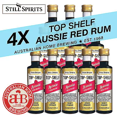 4x Still Spirits Top Shelf Aussie Red Rum Essence homebrew spirit making essence