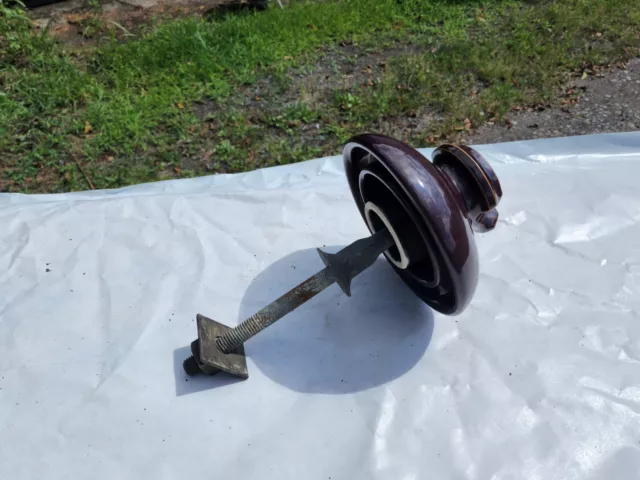 Large Brown Porcelain Power Insulator with pin