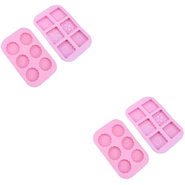 4 Pcs Sugarcraft Fondant Moulds Silicone Baking Moon Cake Mold