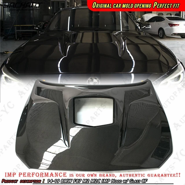 CARBON Kit For 14-19 BMW F87 M2 M2C iMP PERFORMANCE Front Bonnet Hood w/Glass