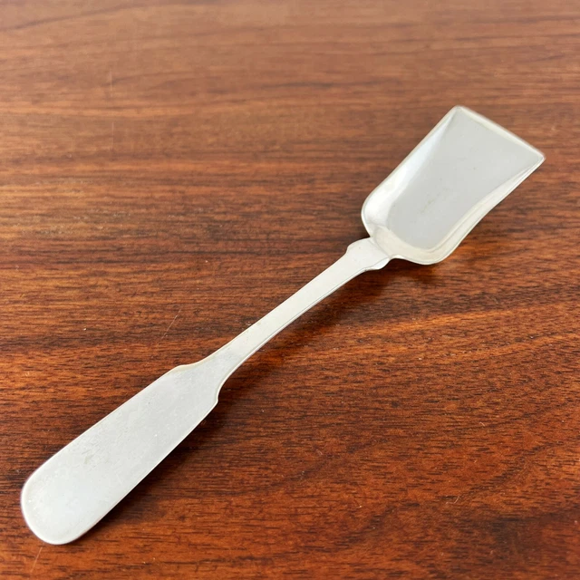 Rogers Bros American Coin Silver Sugar Shovel Fiddleback C.1820 No Monogram