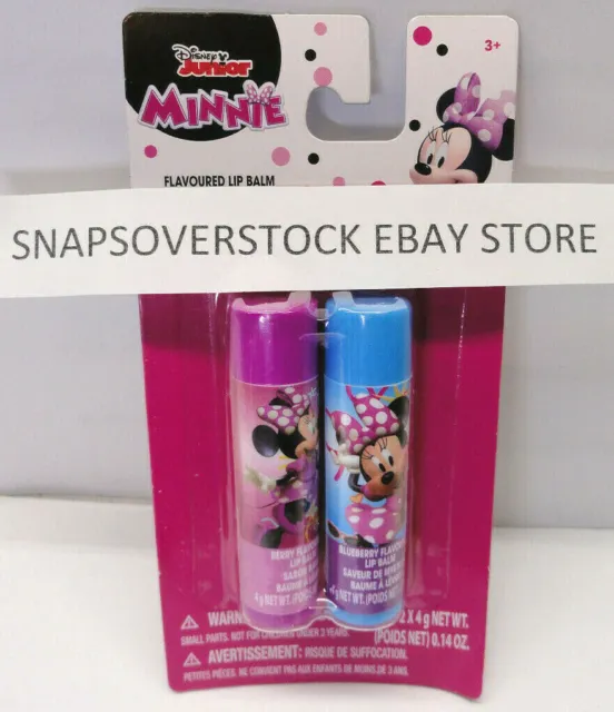 Disney Minnie Mouse, 2-Pc Berry & Blueberry Flavored Lip Balm 0.14 Oz. Each