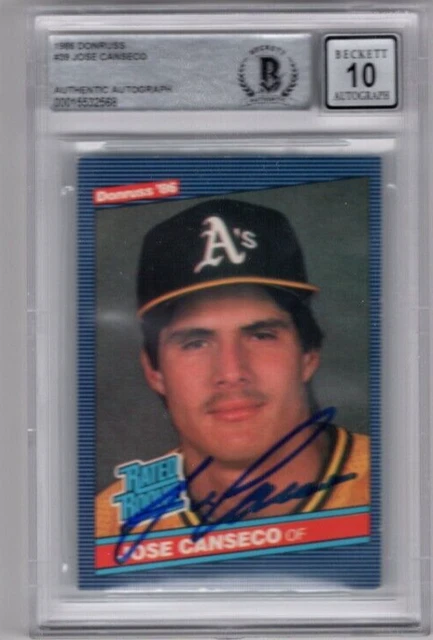 Jose Canseco Signed 1986 Donruss #39 Rookie RC Beckett BGS BAS 10 Autograph