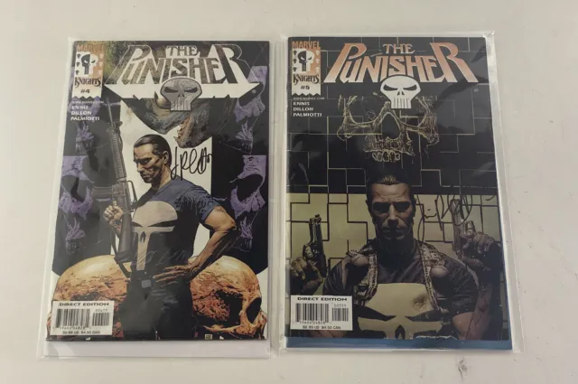 The Punisher Marvel Knights #4 & #5 Auto Signed Jimmy Palmiotti Lot Of 2