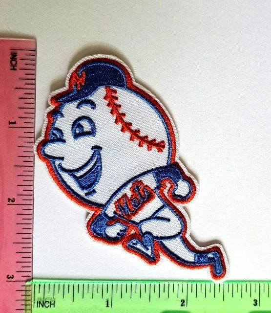 thumbnail interactive-video image 1 of Vintage Mr. Met Embroidered Iron-On Patch – New York Mets – 4" X 2" 1 of 6