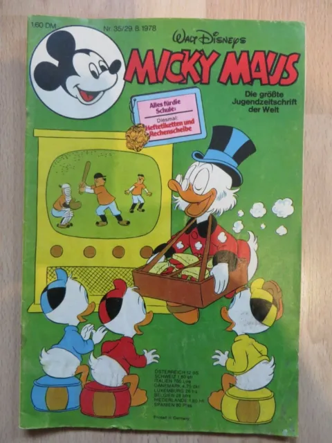 Micky Maus Nr. 35 vom 26.08.1978 mit Beilage und Schnipp von Walt Disney