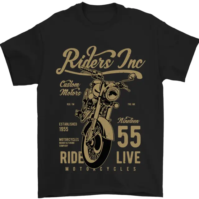 T-shirt da uomo Riders Inc Motorcycle Cafe Racer bici biker 100% cotone