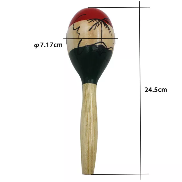 Pair of Wooden Large Maracas  Shakers Rattles Sand Hammer  for Kids V2A7 3