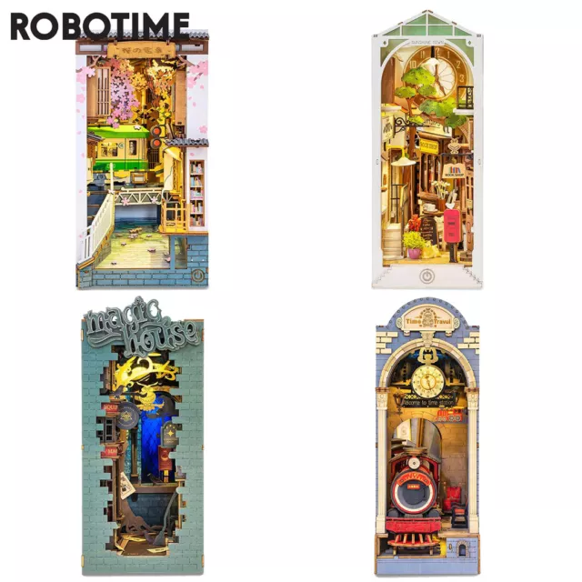 Rolife 3D Wooden Dollhouse DIY Miniature House Book Nook Miniature Kit Toy