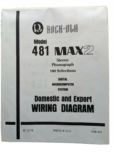 ROCKOLA JUKEBOX MODEL 481 Wiring Diagram $25.00 - PicClick CA