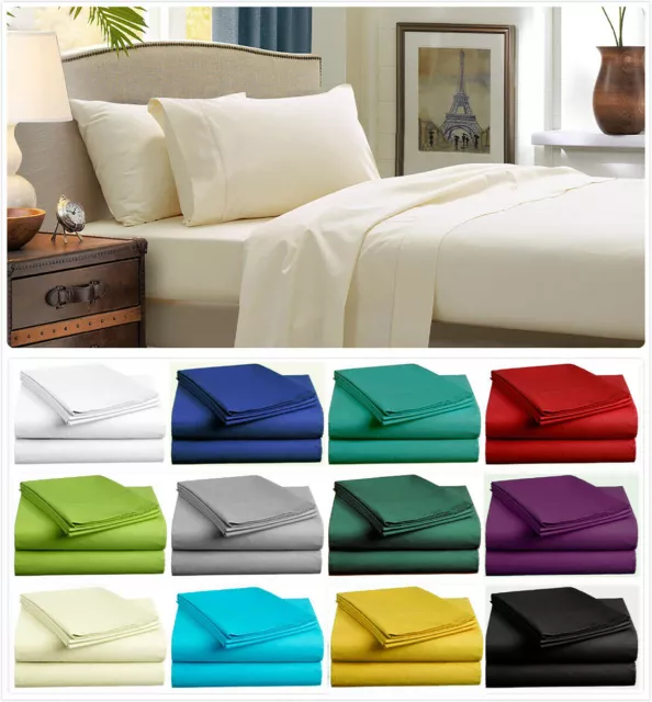 1000TC Ultra SOFT Sheet Set (3PC FITTED SHEET SET) or (4PC SHEET SET) Bed New