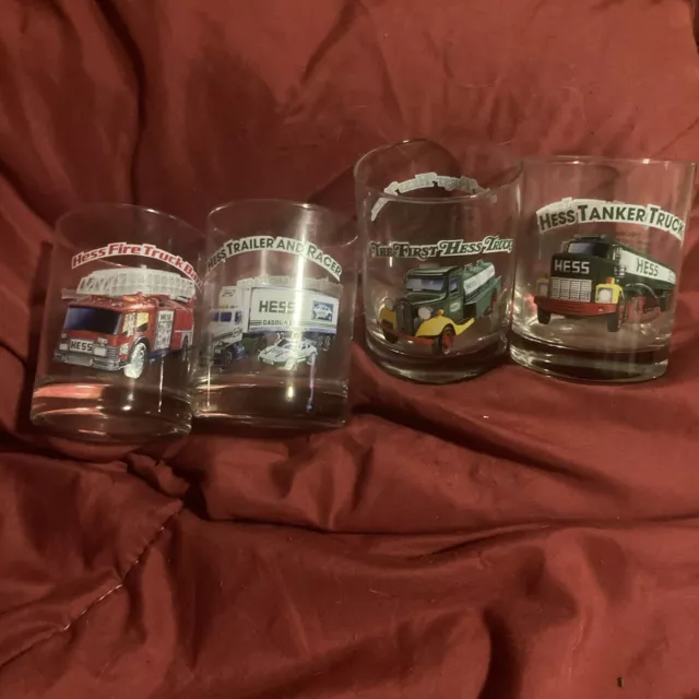 Hess Toy Truck Collector Series Set of 4 Glasses ~ 1996 Classic Truck Series