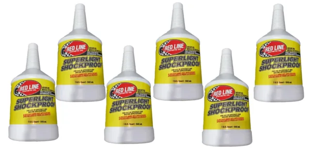 6 Pack Red Line Super Light Shock Proof Synthetic Gear Oil (1 Quart) RED-58504