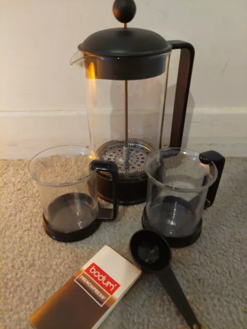 Bodum Brazil Coffee Set French Press Cafetiere With 2 Cups