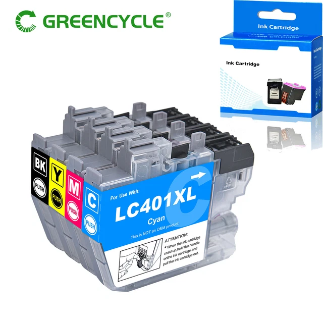 LC401XL Ink Cartridges 4-Pack For Brother Printers – High Yield Black Cyan Magenta Yellow, Fits MFC-J1010DW Series