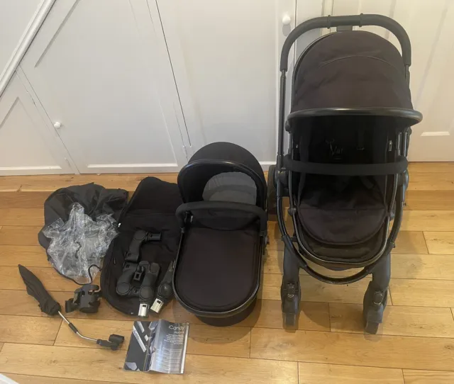 iCandy Peach 3 Pushchair & Carrycot Pram Stroller Baby Jet Black Edition