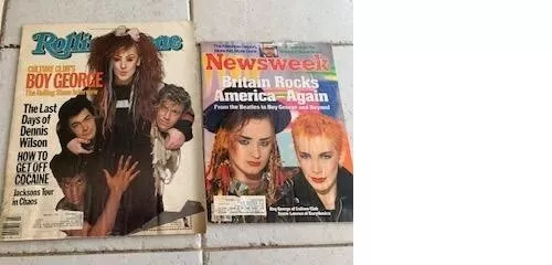 VINTAGE 1984 NEWSWEEK Rolling Stone MAGAZINES EURYTHMICS Culture Club Rare POP