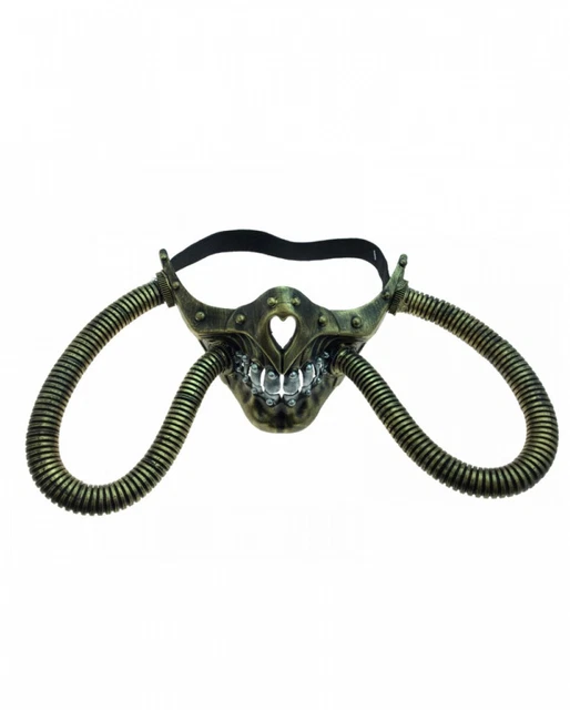 Steampunk Totenschädel Halbmaske mit Schlauch