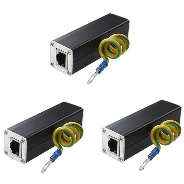 3X RJ45 Plug Ethernet  Dispositif de  Contre Les Surtensions 100MHz J5C87701