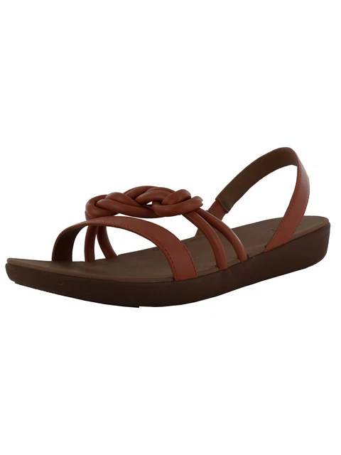 Fitflop Womens Tiera Knotted Back Strap Sandal Shoes, Amber Ash, US 9