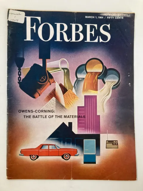 VTG Forbes Magazine March 1 1964 The Battle of The Materials No Label