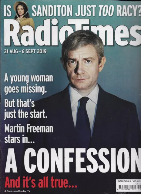 RADIO TIMES MAGAZINE: 31 AUG -6 SEPT 2019: MARTIN FREEMAN in A CONFESSION [B]