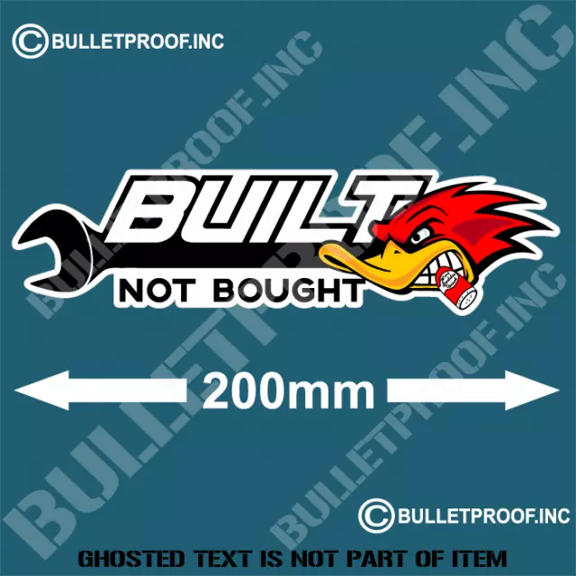 Built Not Bought Hot Rod Duck Decal Sticker Vintage Rat Rod Decals Stickers