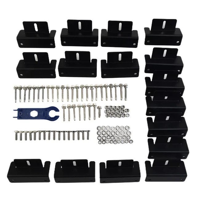 Kit Support Montage Panneau Solaire 4 Équerres - Installation Toit Camping-Car Bateau - Blanc