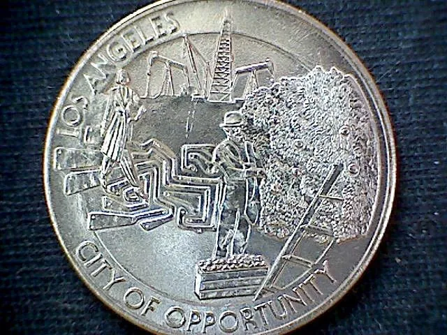 1981 Los Angeles Ca Coin Token Medal $1 Dollar City Opportunity End Of Rainbow