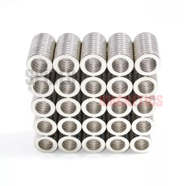 Magnet Neodymium N52 Ring 13mm dia x 2mm + 8mm hole strong rare earth magnets