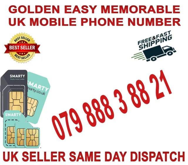 Golden Easy Memorable Uk Vip Mobile Phone Number 079 888 3 88 21    (B 49 )
