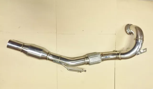 Downpipe VW Golf 7 GTI 70mm Edelstahl mit 200 Zellen Sportkat 2.0 TSI Rennkat