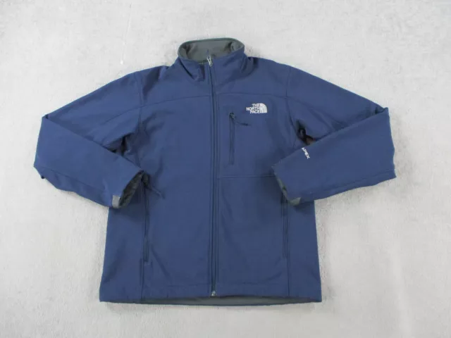 North Face Jacket Mens Small Blue TNF Apex Softshell Full Zip Windbreaker Fleece