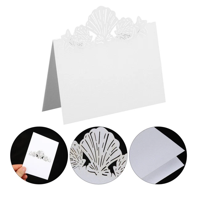 50 Pcs Nome Segnaposto Carta Del Posto Bandiere Bianche Decorare