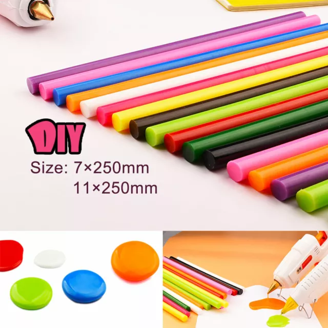 7/11mm Muti Color Hot Melt Glue Stick 250mm Extra Long Adhesive For Glue Gun DIY