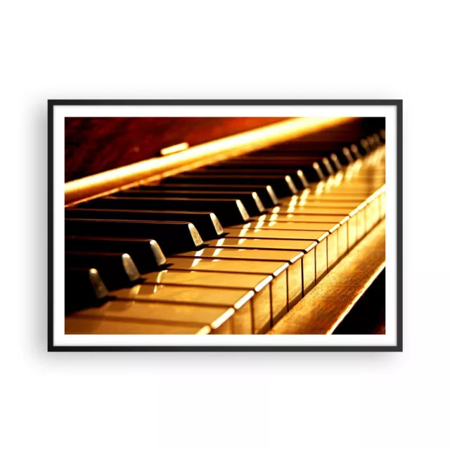 Cuadro Poster de Pared 100x70cm Póster Marco Piano música concierto Wall Art