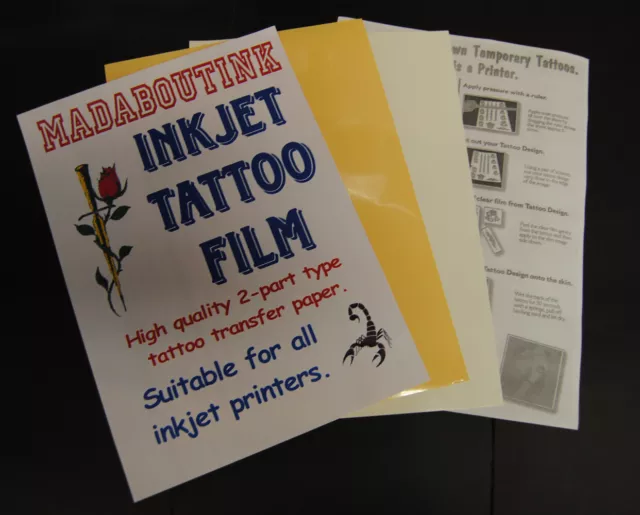 Inkjet Temporary Tattoo Paper - Transfer Cosplay Nail Art 1 x A4 Set
