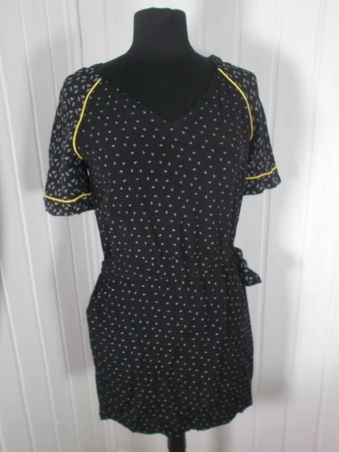 Robe Fluide En Soie Kookai Taille M 38/40 - Manches Longues Noir/Rouge/Gris - Style Bohème