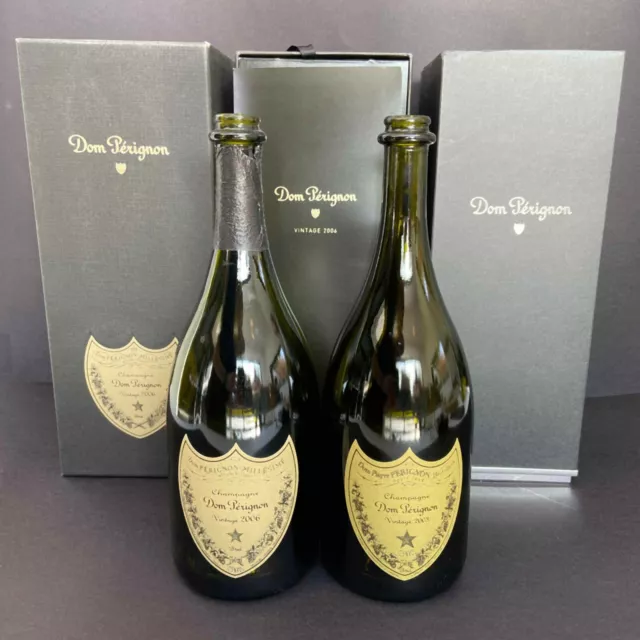Dom Perignon Vintage Champagne 2006 & 2003 Empty Bottles With Boxes