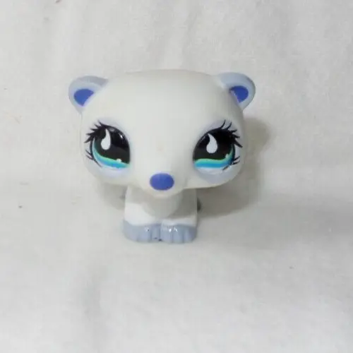 Littlest Petshop Lps #798 Hasbro Ferret Furet Mauve Et Blanc Yeux Vert Bleu Lune