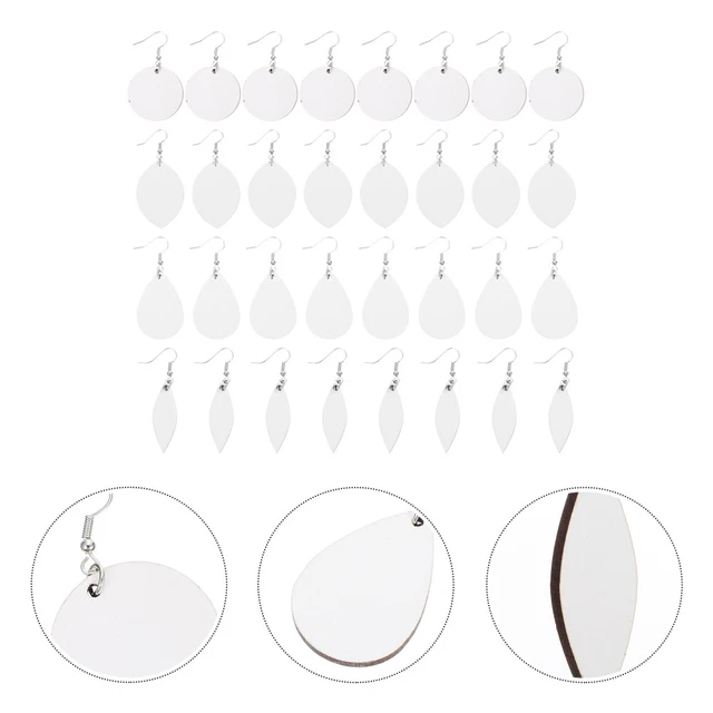 32 Sets Jewelry DIY Ornaments Sublimation Earrings Dangle Heat Transfer Pendant