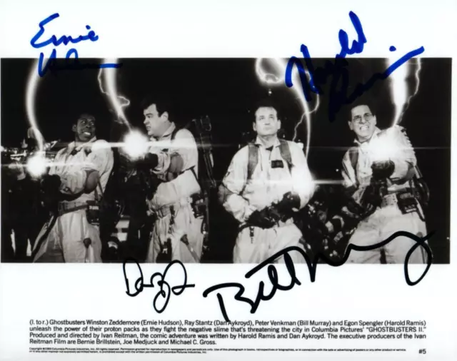 Bill Murray Dan Aykroyd Ramis Hudson signed 8x10 Photo autographed Nice + COA